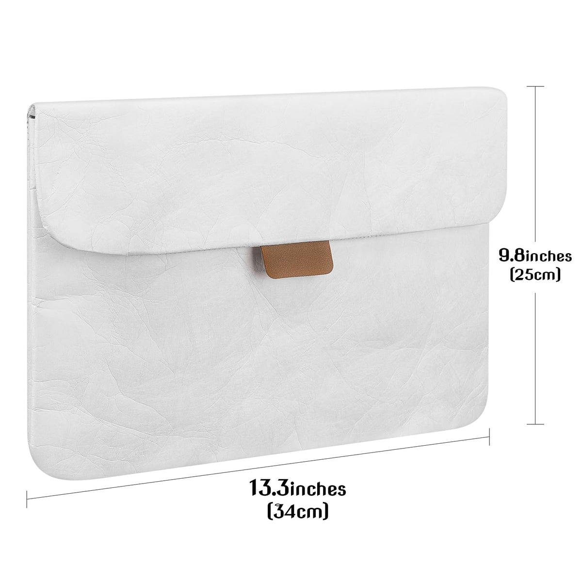 HannaFires Retro Paper Clutch Bag - Portable Tablet & Document Sleeve with Water Repellent Liner for Work, School & Gift (White)