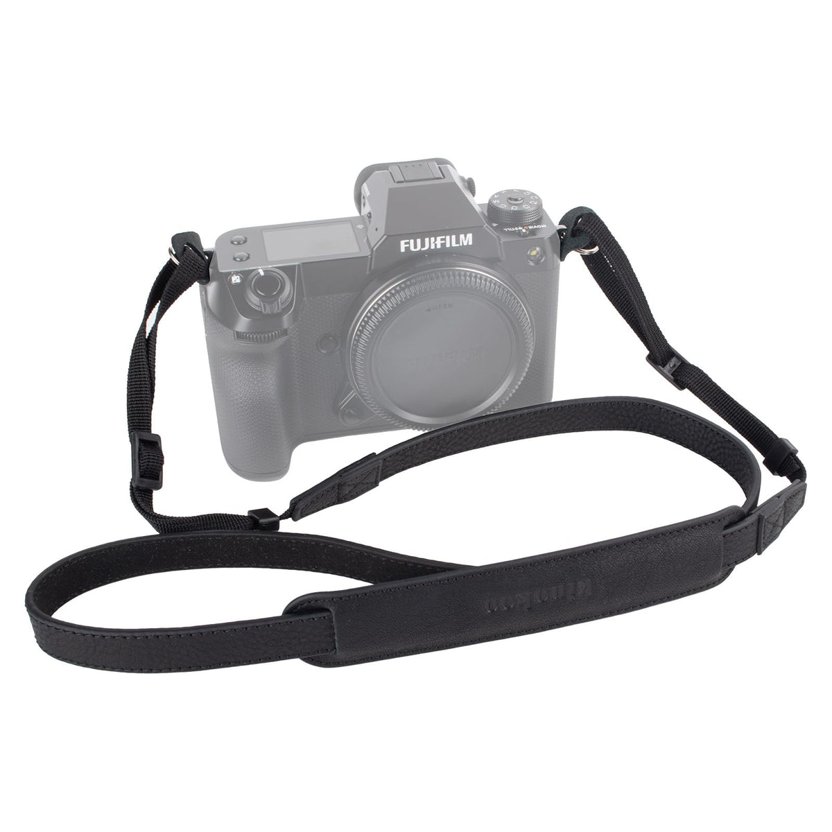 MUZIRI KIINOKOO Camera Strap Genuine Leather with Nylon Belt - Adjustable Shoulder Neck Strap Comes with Triangular Rings for Most of Digital Cameras- Length 90cm to 140cm - Black