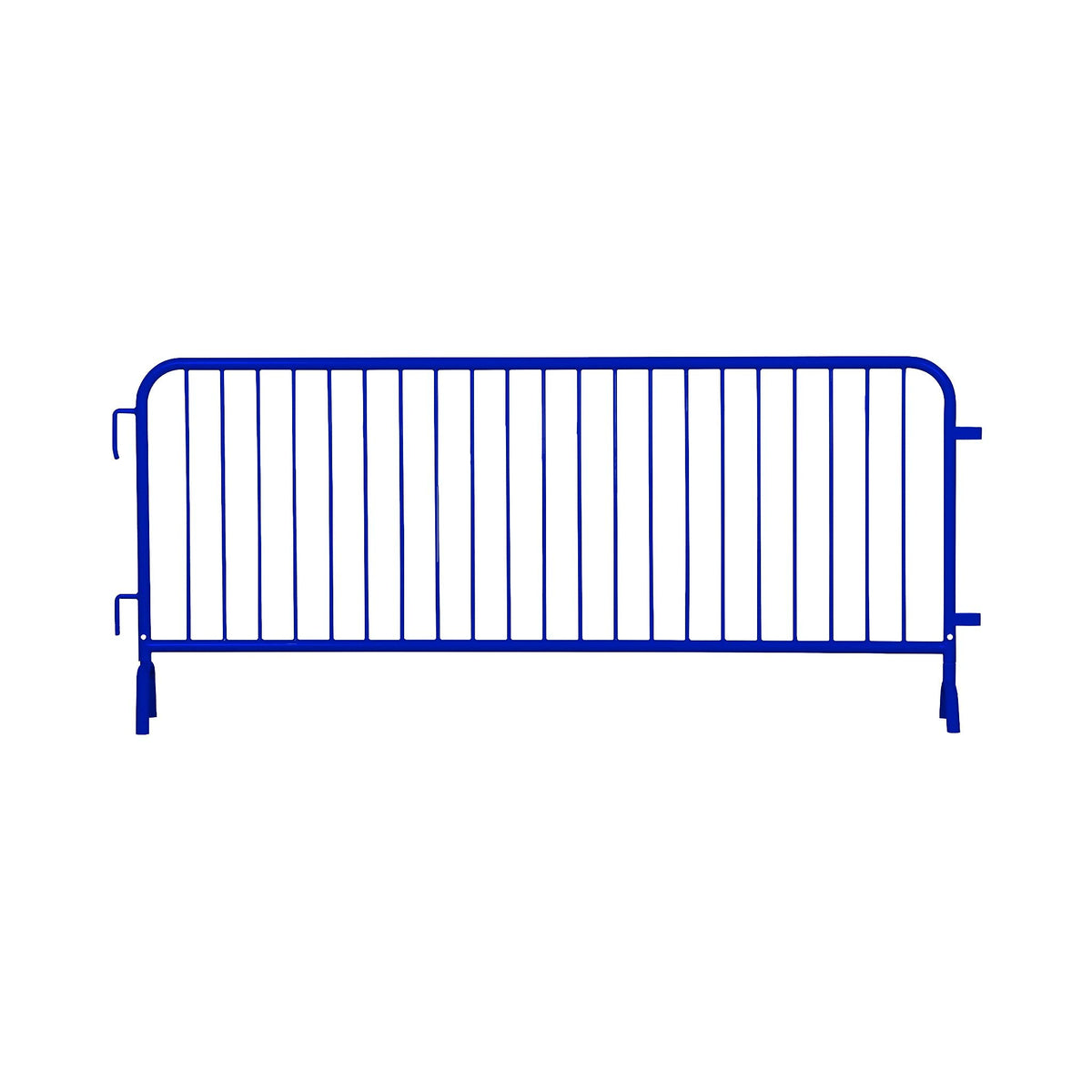 Angry Bull Barricades Metal Interlocking Steel Barricade (8.5 Ft. Heavy Duty, Bridge Feet, Blue Powder Coated, Set of 10)