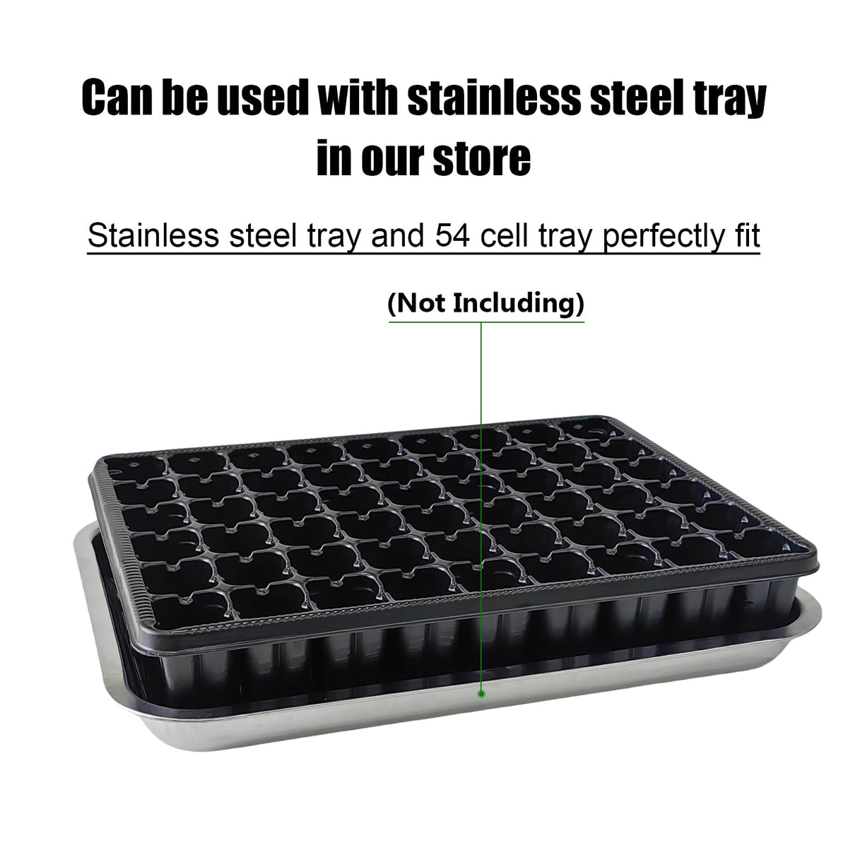 RooTrimmer 54 Cell Seed Starter Trays, 2.8" Deep Plug Tray Seedling for TD377 Nursery Tray, Super Thick Reusable Trays for Easy Transplantation (11.14inch ×14.6 inch, 5-Pack)