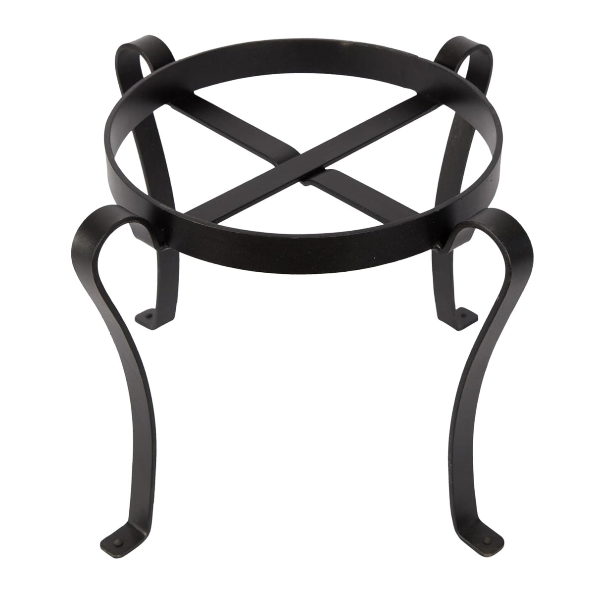 Oakestry Patio Flowerpot Stand 12-Inch Black Metal Plant Holder Indoor Outdoor Planter Riser for Garden Balcony Deck Floor Display Heavy Duty Stable Base Decorative Compact Home Patio Use