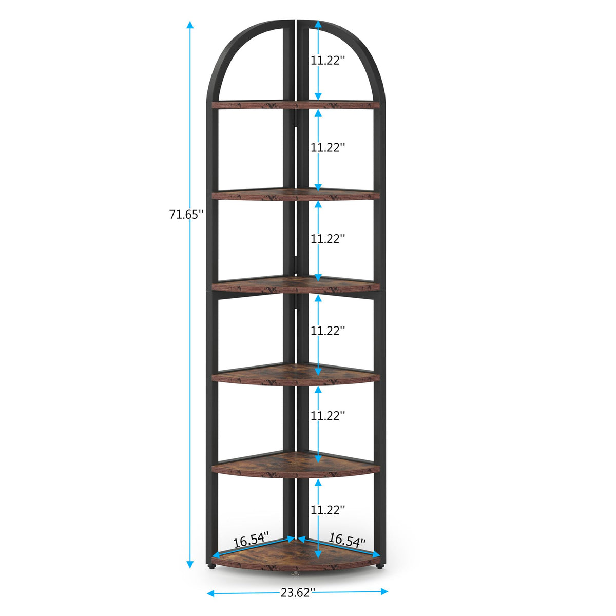 Tribesigns 6 Tier Corner Shelf, 71 inch Tall Corner Bookshelf for Small Space, Rustic Plant Stand Display Rack for Living Room, Home Office, Kitchen