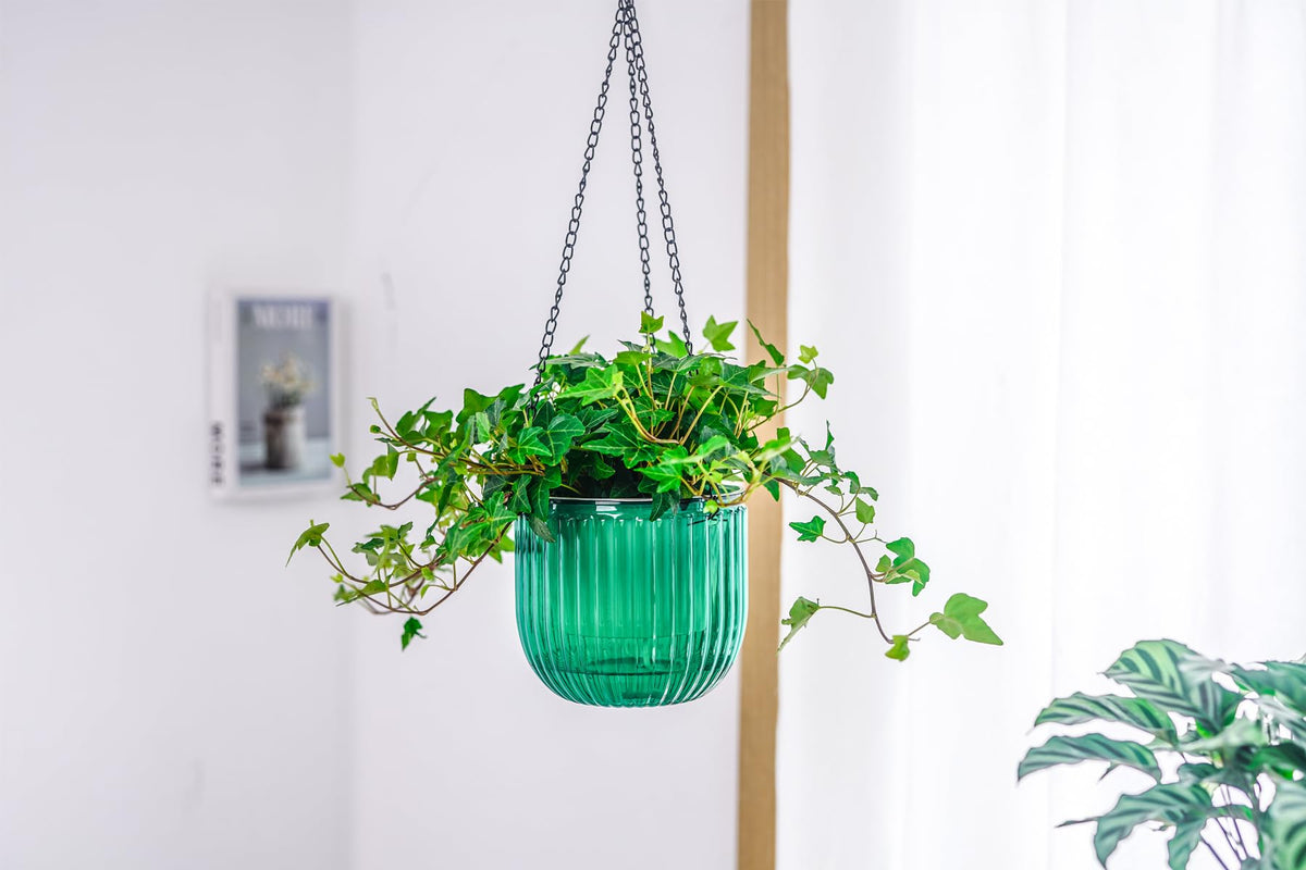Melphoe 2Pack 6.5'' & 1Pack 8.3'' Self Watering Hanging Planters