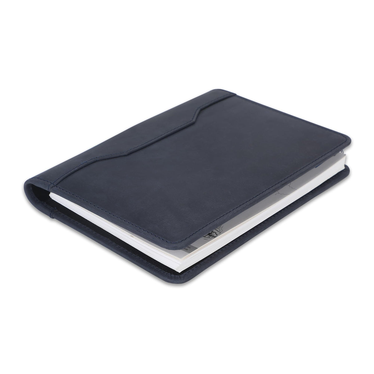 CestAntiQ Leather Junior Padfolio for Men Women Business Portfolio Folder Compact 5 x 8 Legal Pad Organizer with Pen Loop Professional Resume Interview Document Holder Padfolio (Blue)