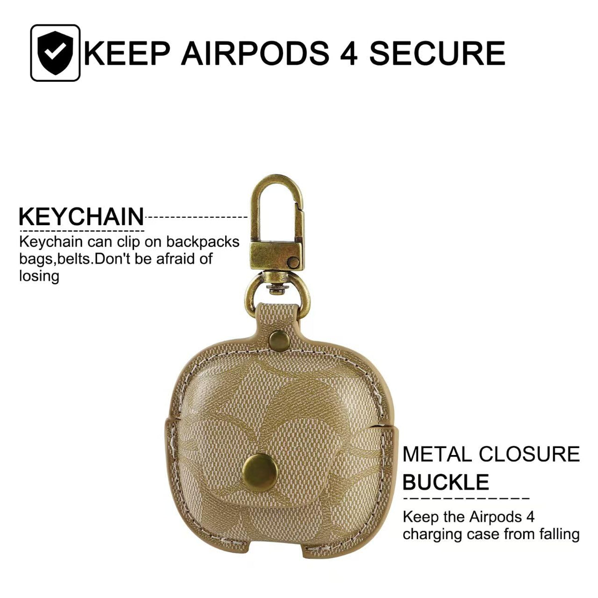 for AirPods 4 Case, Compatible with for AirPods 4th Generation Case for Women Men, Leather Full Body Shockproof Protective Drop Protection Cover for AirPods 4th Generation (A)
