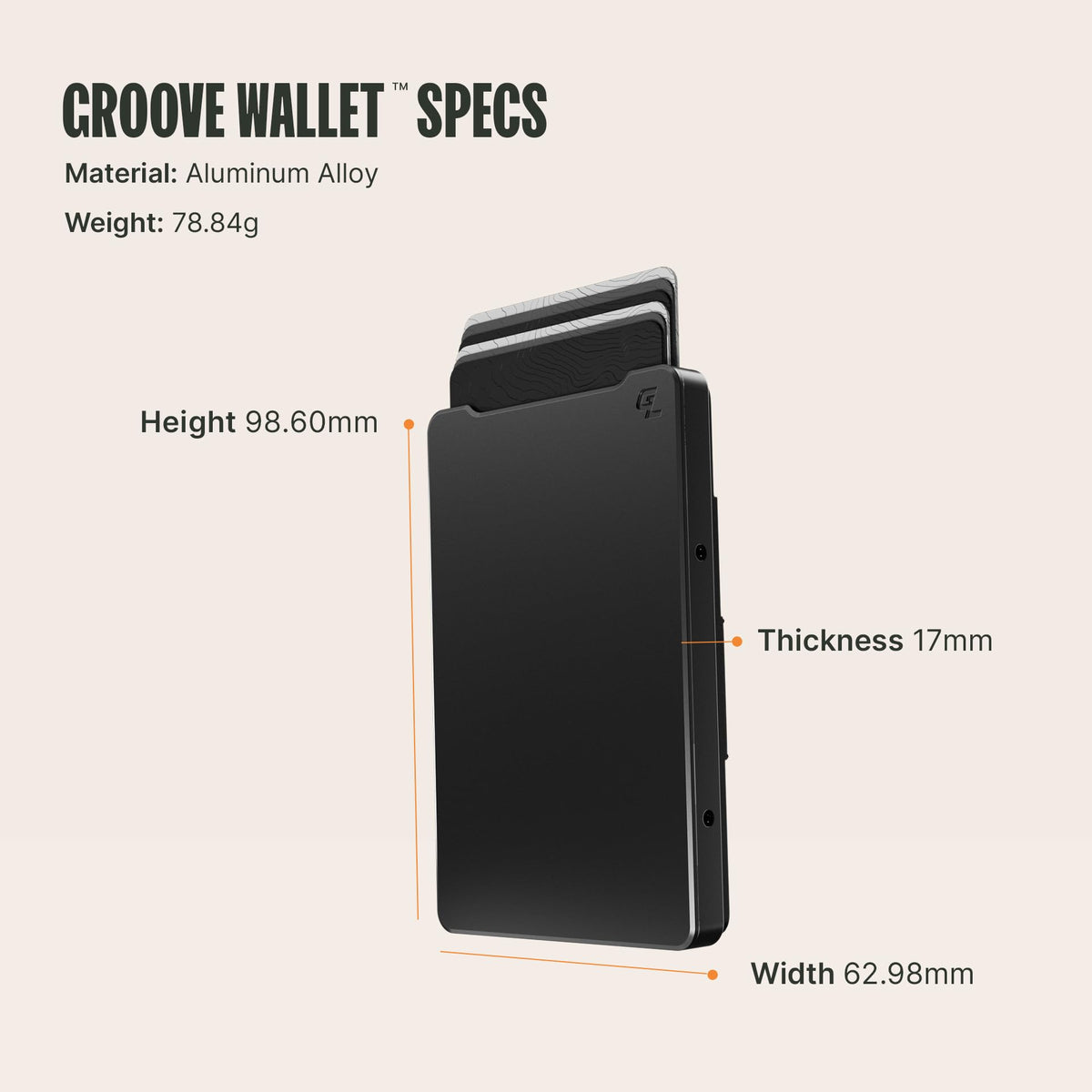 Groove Life Groove Magnetic Thumb Swipe Wallet Gun Metal/Black Leather Go Mens Minimalist Aluminum Credit Card Holder with RFID Blocking, Genuine Leather Attachment, Lifetime Coverage