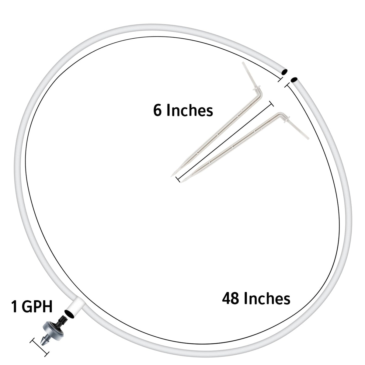 Netafim 2-Way Multi-Outlet Dripper Assembly with Angle Arrow Stakes, 1 GPH, Bundle of 10 (48 Inches)