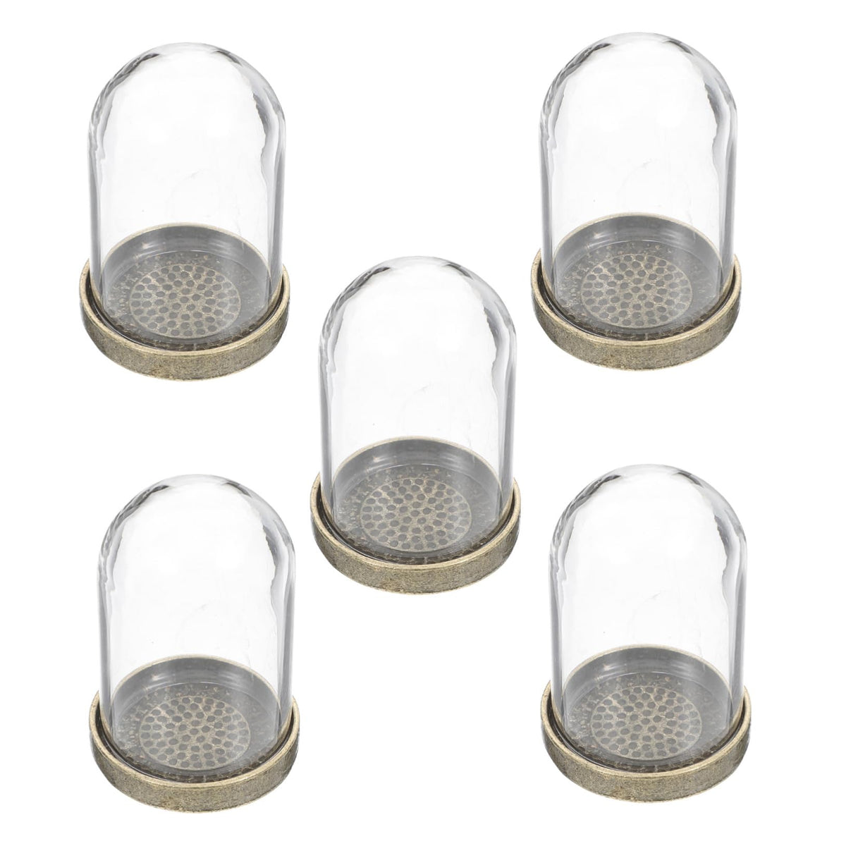 SEWOART 5sets Glass Terrarium Container Landscape Kit Dome and Base for Home Decor and Plant Display
