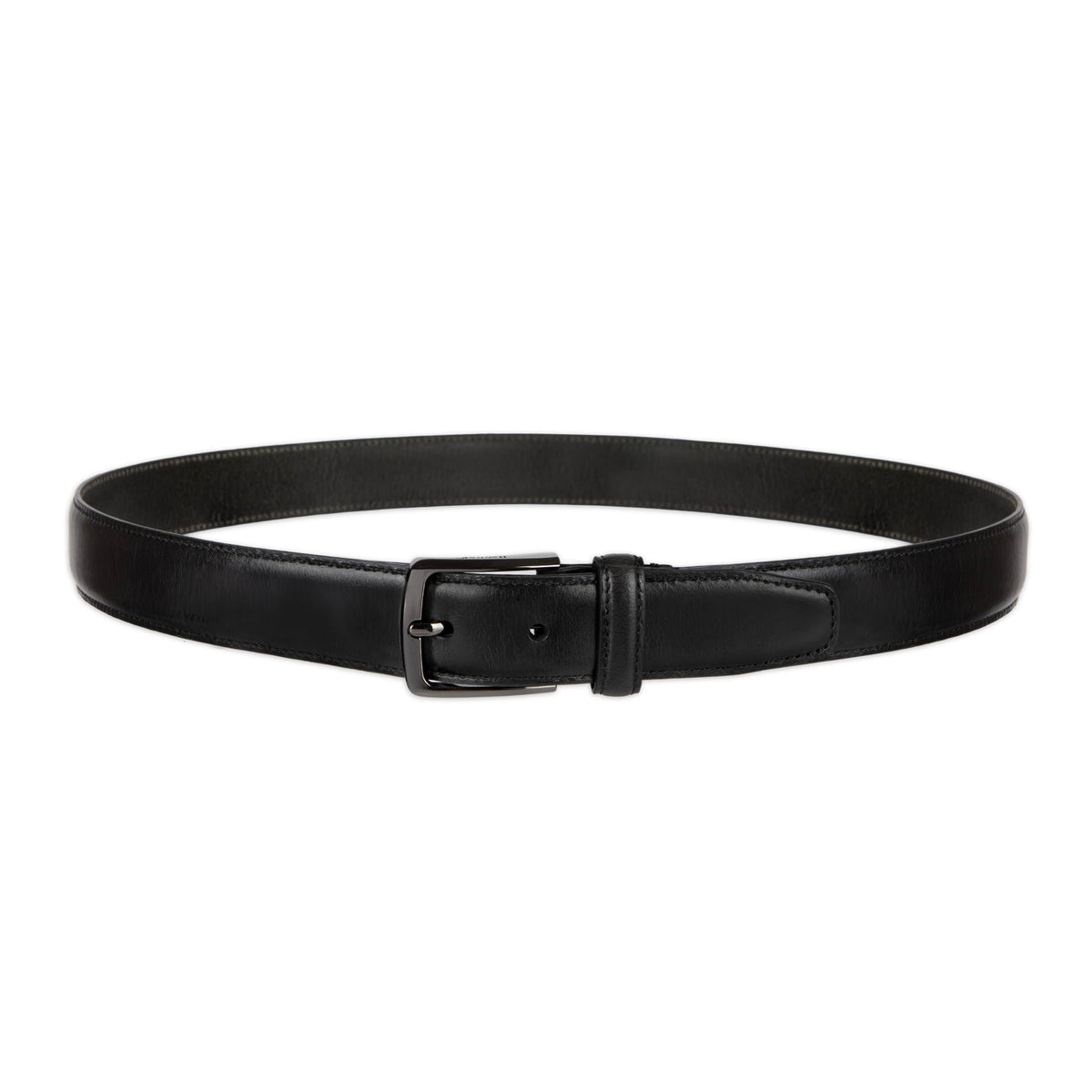 Haggar Men's Leather Dress Belt, Black, Medium