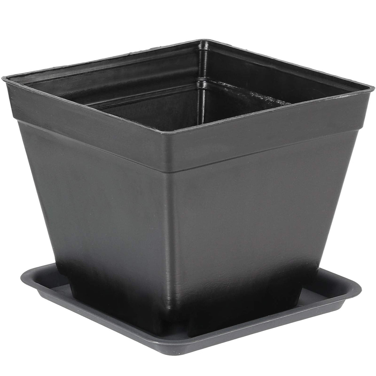 ZEONHAK 80 PCS 4 Inch Square Nursery pots, Plastic Seedling Seeds propogation Growing Pots with Trays, Post Plastic Thick Seed Start Germination for Seedling Flower, Plants, Succulents