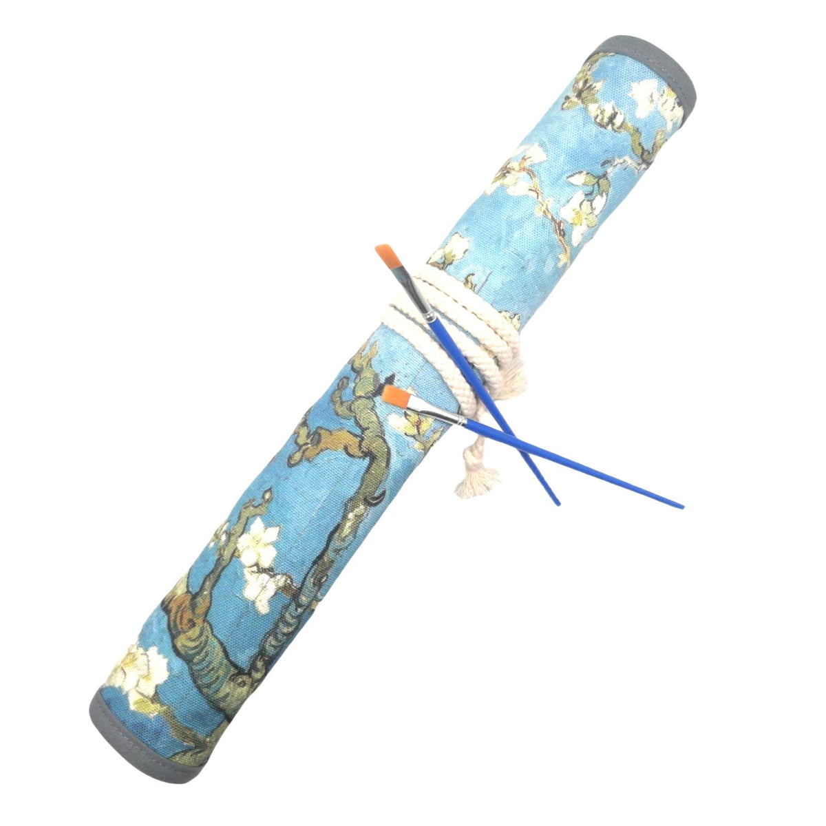 Funny live Paint Brush Holder Art Supplies, Artist Paint Brush & Storage Organizer Roll-Up Case Bag, Protect Acrylic Oil Watercolor Paintbrushes (Almond Blossom 20 Slot Pockets)