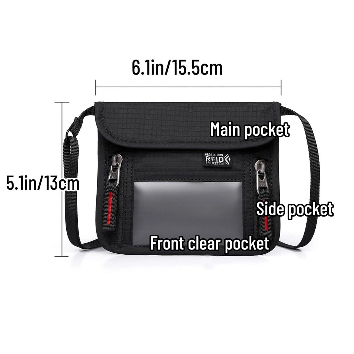 Passport Holder for Travel Pouch Neck Wallet for Traveling Women Men with RFID Blocking Waterproof and Slim Neck Pouch Adjustable Neck Strap (Blue)