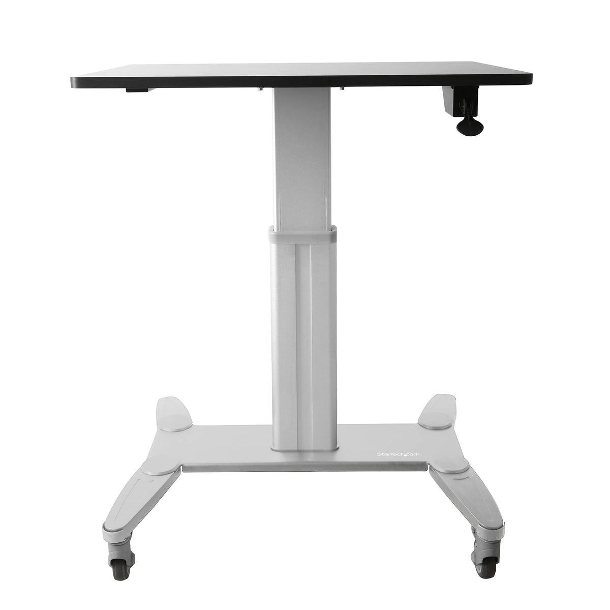 StarTech.com Mobile Standing Desk - Portable Sit Stand Ergonomic Height Adjustable Cart on Wheels - Rolling Computer/Laptop Workstation Table with Locking One-Touch Lift for Teacher/Student (STSCART)