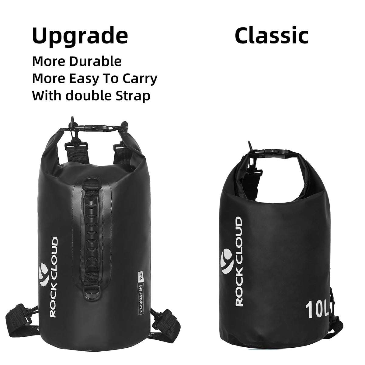 ROCK CLOUD Dry Bag Waterproof 10L Dry Sack for Kayaking Rafting Boating Beach Surfing Swimming Canoe Camping Hiking Fishing Ski