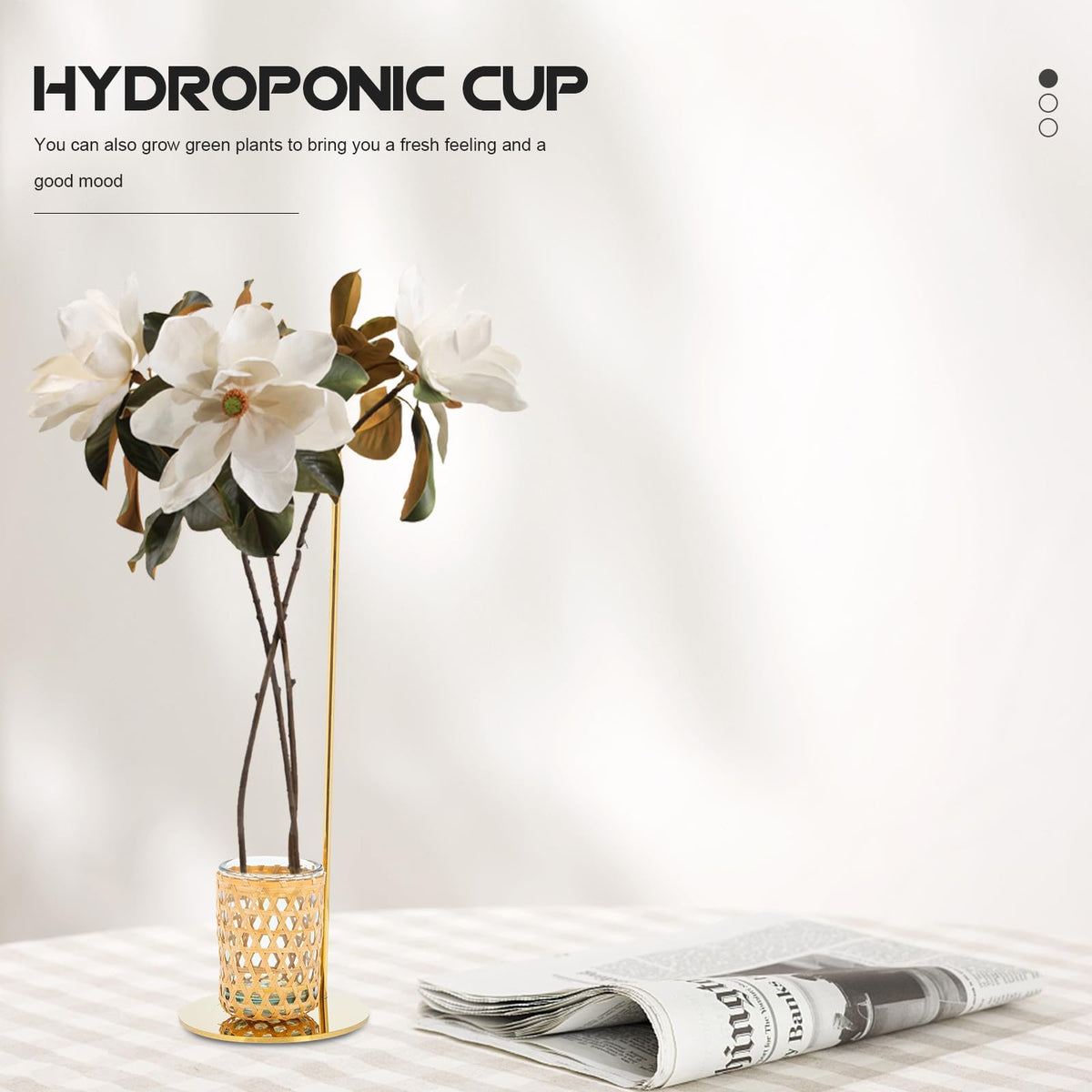 EXAOMBLE Hydroponic Vase with Glass Cup and Stand, Nordic Style Dried Flower Container Plant Terrarium for Home Decor,