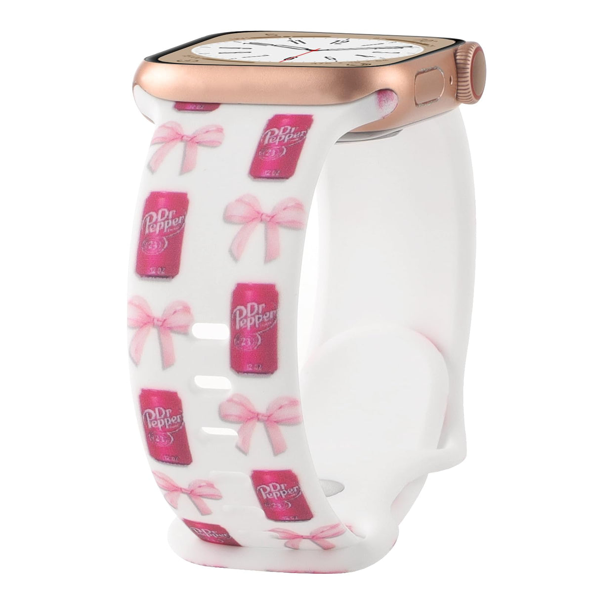 Cute Floral Printed Strap for Apple Watch Bands 38mm 40mm 41mm 42mm 44mm 45mm 46mm 49mm Women, Soft Silicone Leopard Bow Pattern Design Wristbands for iWatch Series 11,10，9, 8,7,6,5,4,3,2,1,SE (Bowknot Cola, 42(Series 11/10)/41/40/38mm)