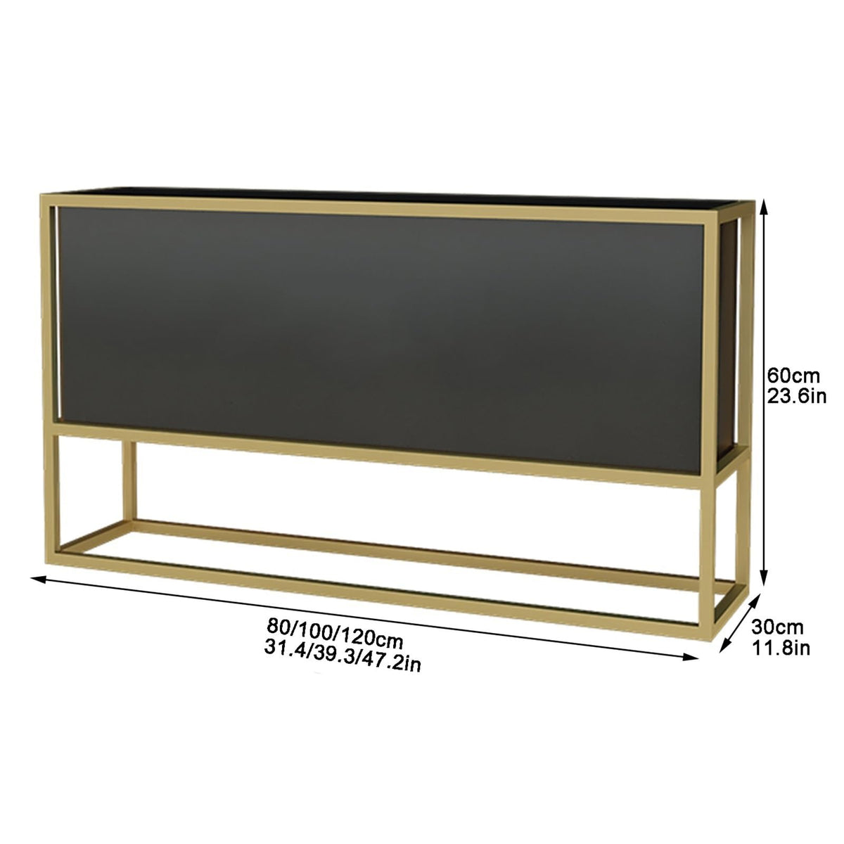 YJEUZCD Metal Planter Box, Rectangular Raised Garden Bed, Outdoor Indoor Flower Box Partition, Commercial Restaurant Patio Porch Partition Divider(Black-B,120x60cm/47.2x23.6in)