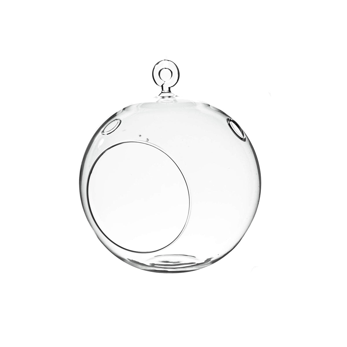 WGVI WGV Hanging Terrarium Globe, Width 6", Height 6.5", DIY Air Succulent Planter, Clear Glass Vase Orb with Flat Bottom, Candle Holder for Windowsill Outdoor Garden Decor, 1 Piece