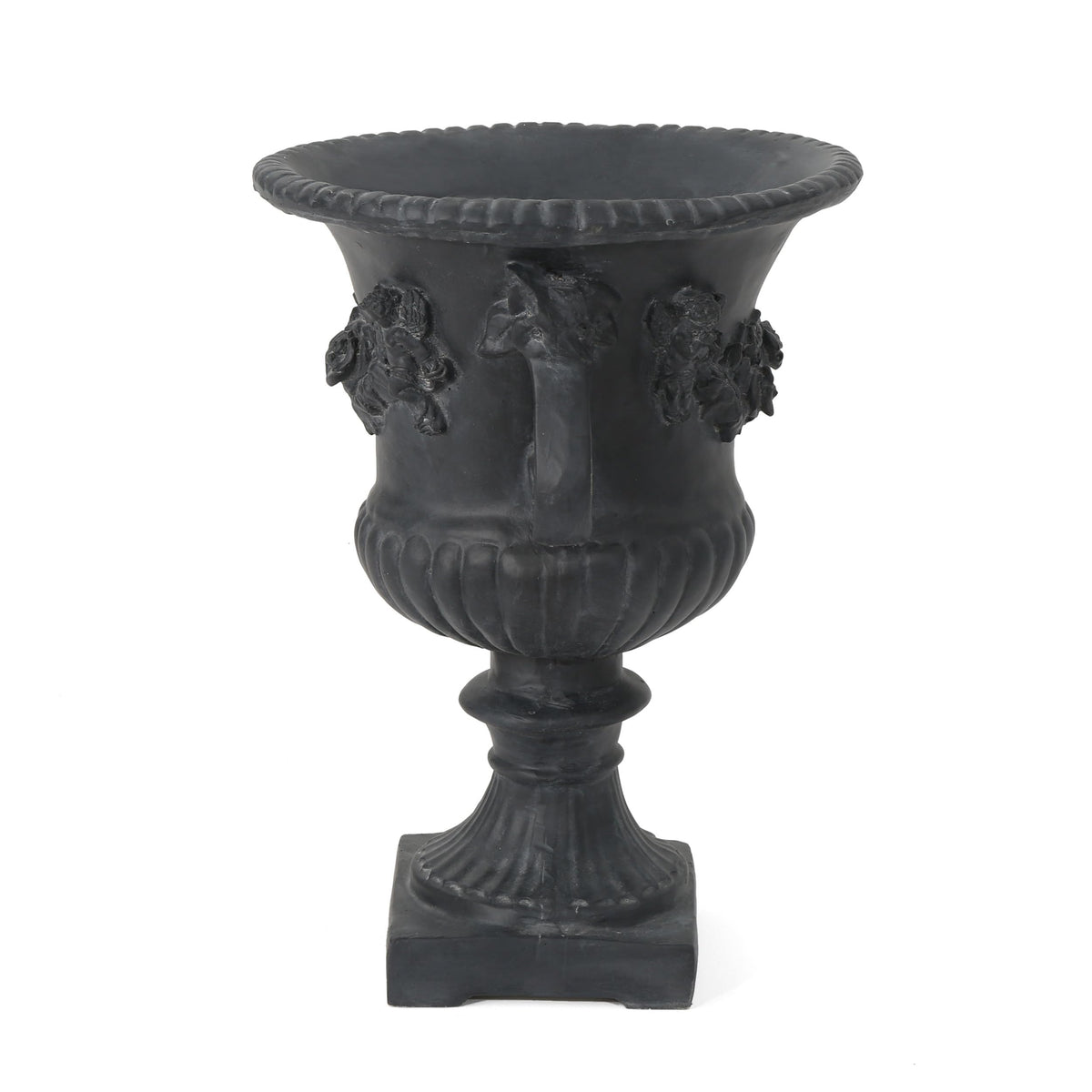 Merax 24 Inches Tall MGO Garden Urn Planter, Lightweight Concrete Decorative Outdoor Urn for Patio, Backyard & Garden, Antique Black