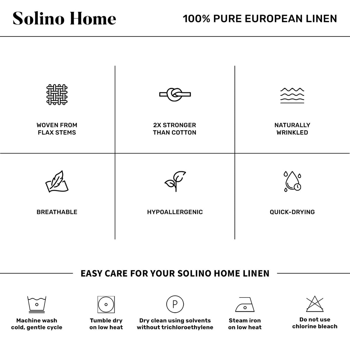 Solino Home Linen Brown Table Runner 72 Inches Long - 100% Pure Linen Hemstitch Table Runner 14 x 72 Inch for Dresser, Dining - Classic Hemstitch