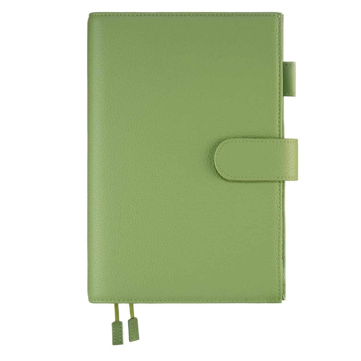 Genuine Leather A5 Notebook Cover Fits Hobonichi Cousin, Stalogy, LEUCHTTURM1917 and Midori MD Planners, with Pen Loop, Card Slots, Bookmarks and Back Pocket(Green)