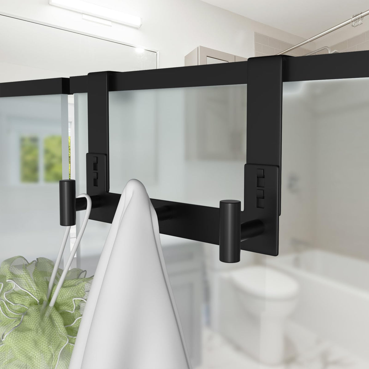 WUIVIUT Over The Door Hooks, Coat Rack Over The Door Heavy Duty Towel Rack Clothes Hanger for Bathroom liveroom Kitchen (3 Hook, Fits 1-3/4'' Thick)