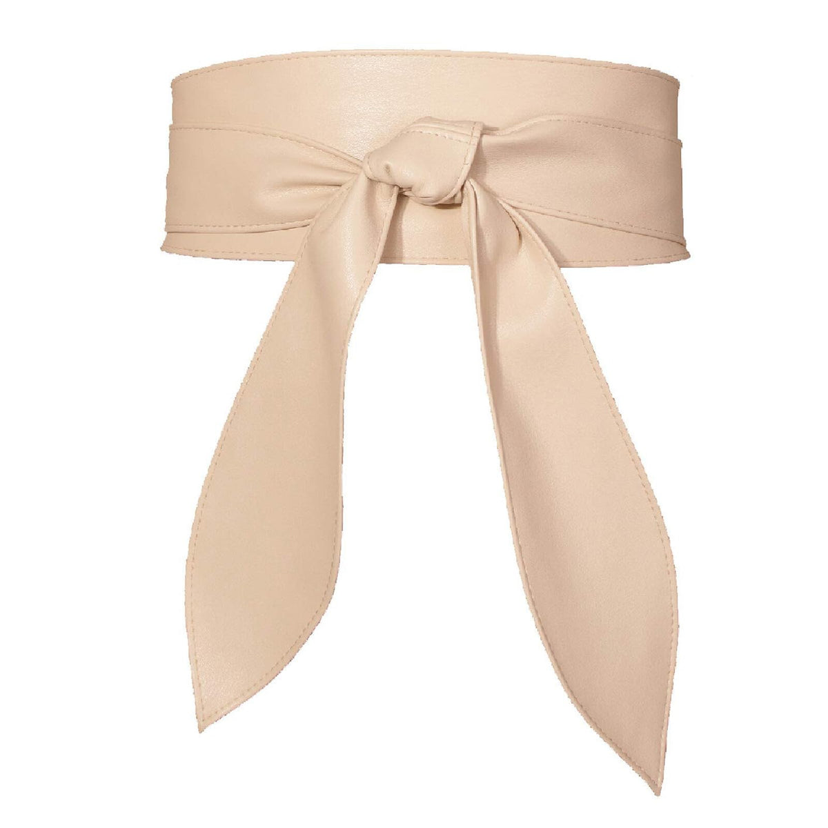 ChinEluviis Womens Obi Belt Fashion Leather Wrap Wide Cinch Belt Corset Tie Waistband for Dress Beige L
