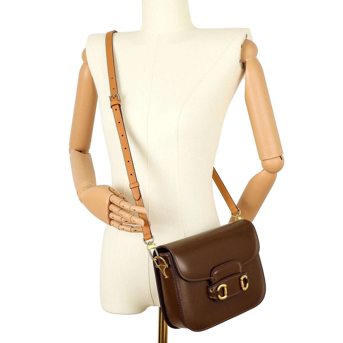 BEUDW Vachetta Leather Adjustable Crossbody Strap for Leather Shoulder Strap Belt Replacement Suitable for L V Handbags (width: 0.6in-Apricot Yellow)