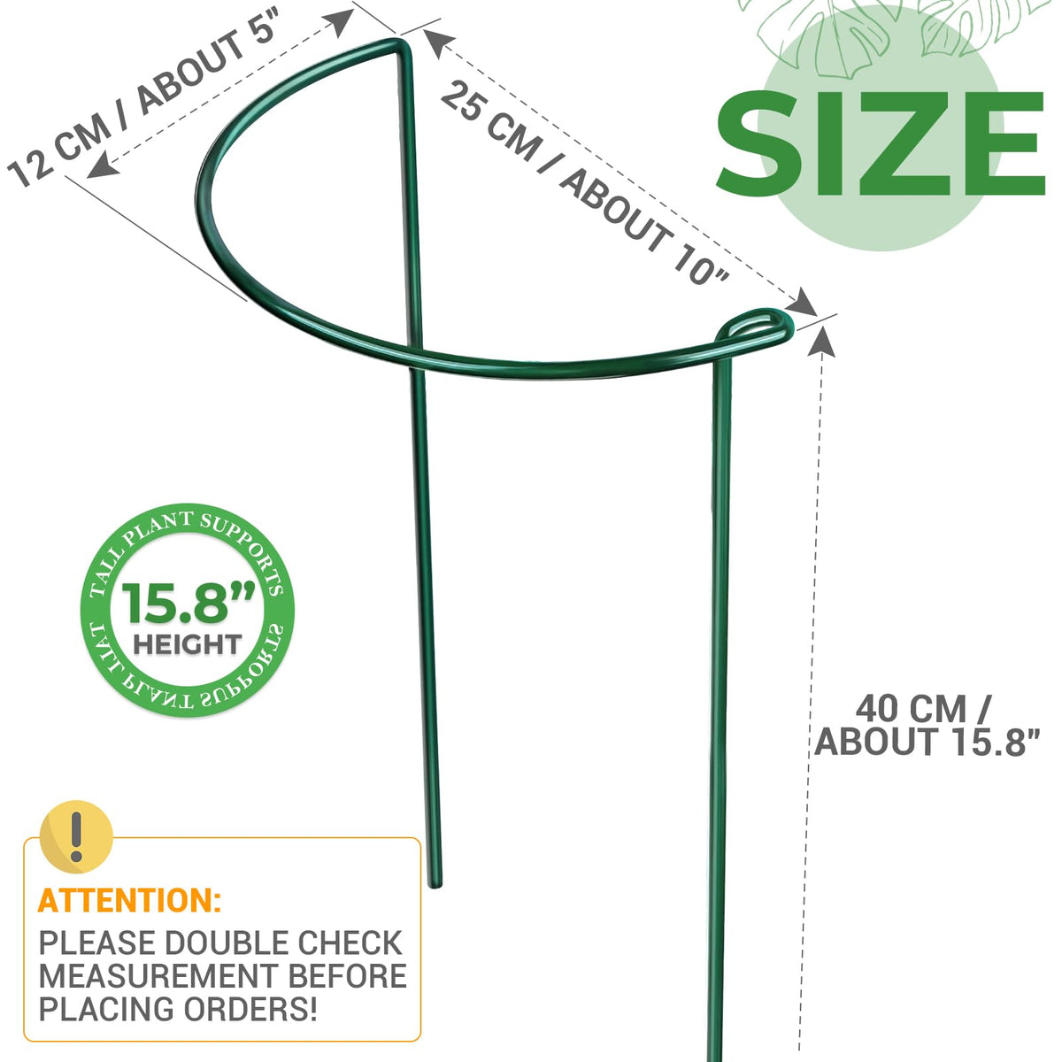 LEOBRO 12PCS Plant Supports, Peony Cages and Supports, Plant Stakes, Plant Support Stakes for Indoor Plants, Outdoor Plants, Monstera Hydrangea Support Cage, 10" W x 15.8" H