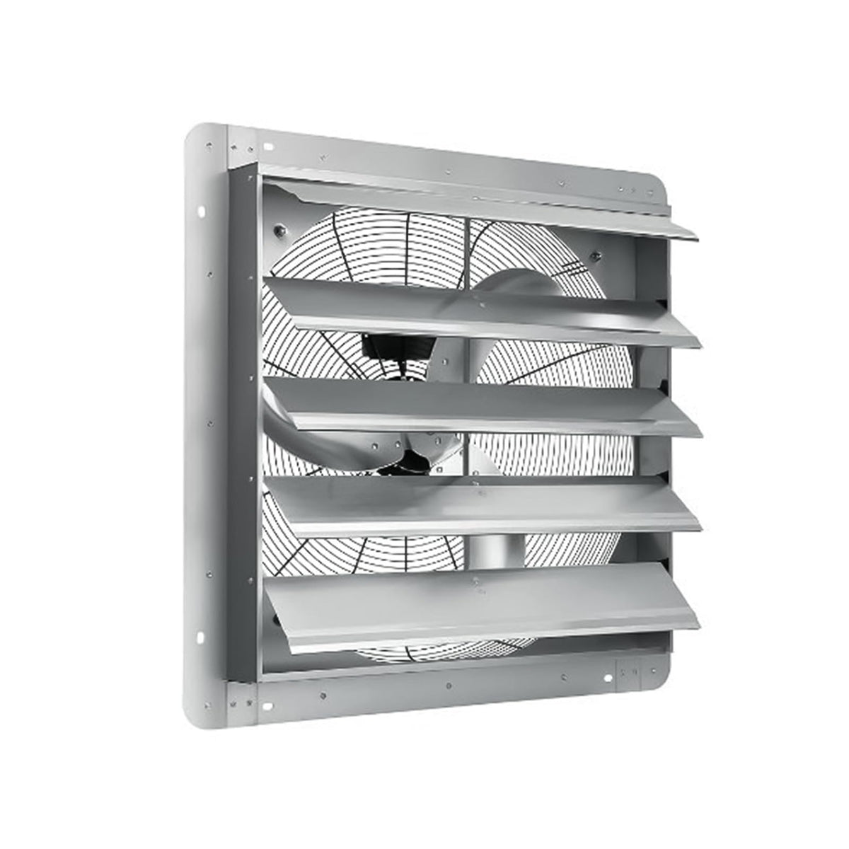 Shutter Exhaust Fan, 24" Aluminum Wall Mounted Shutter Exhaust Fan, 3500 CFM 1500 RPM Paint Booth Automatic Exhaust Fans, High Speed Low Noise for Attic, Garage, Greenhouses, Sheds