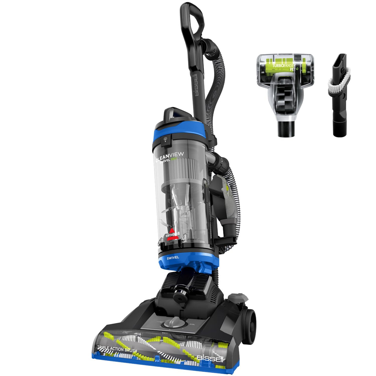 Bissell CleanView Swivel Vacuum with Triple Action Brush Roll, Swivel Steering, Extension Wand, Easy-Empty Dirt Tank, Multi-Cyclonic Suction System