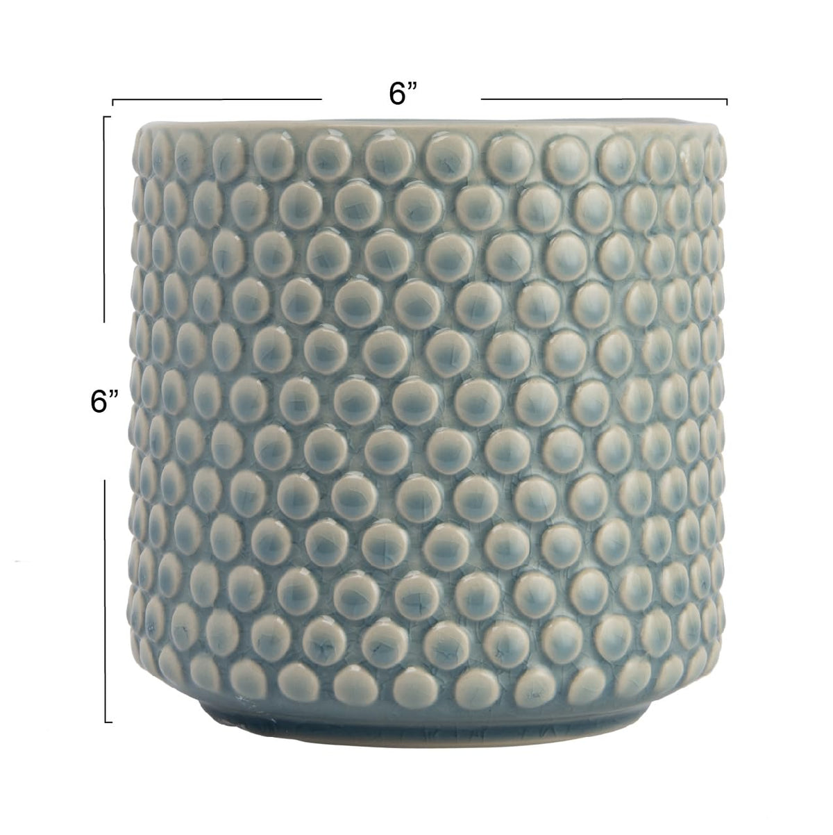 Bloomingville Sky Blue & Cream Stoneware Pot with Crackle Finish