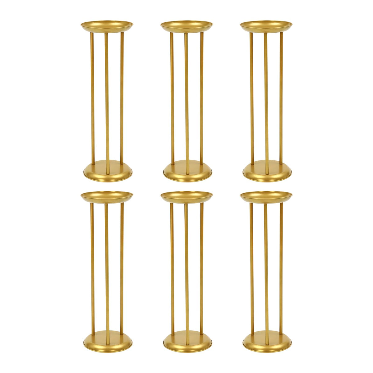 JINHZIXIU 6 Pcs Flower Display Stand 23.6in Column Flower Stand Gold Road Lead Centerpiece Vase Decorative 60cm Metal Flower Floor Vase Flower Holder for Wedding Home Party Centerpiece
