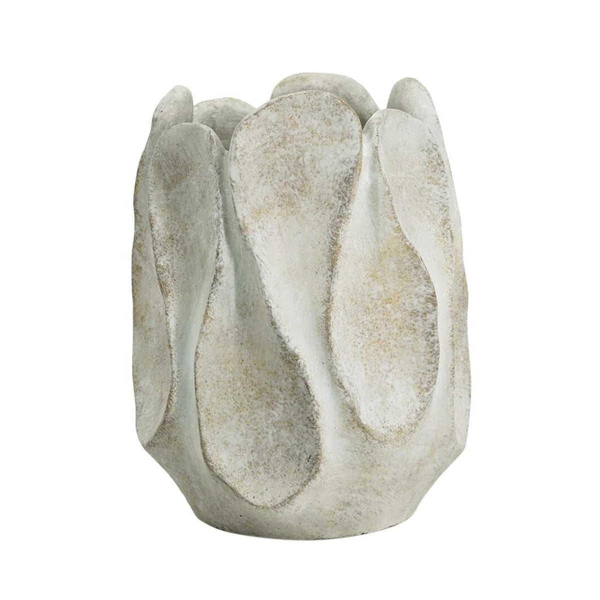 Unique Weathered Wavy Planter Distressed Greyish White Cement Home Tabletop Decoration Aesthetic Room Decor