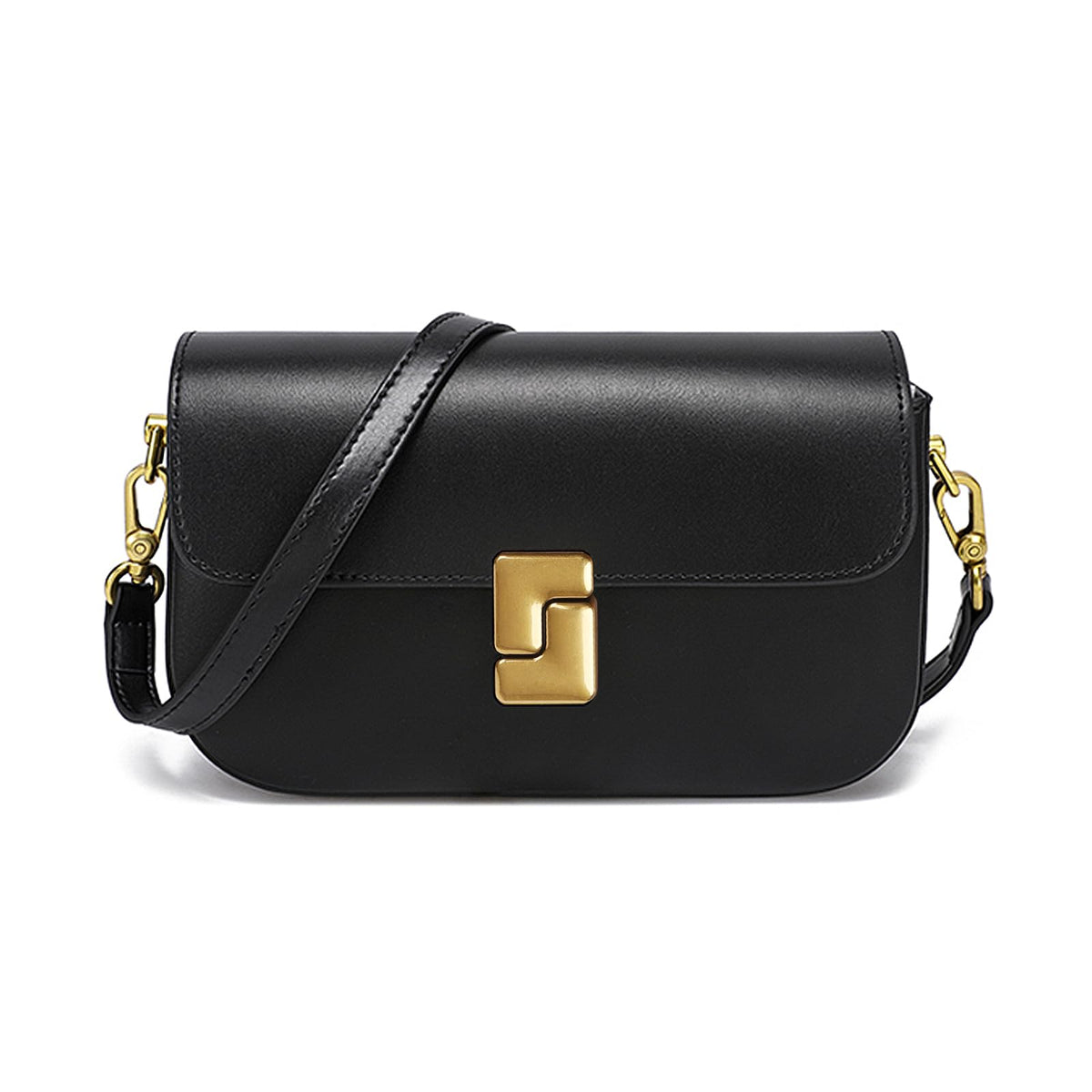 imeetu Soft Leather Crossbody Bag for Women, Top Handle Shoulder Bag Removable Shoulder Straps（Black