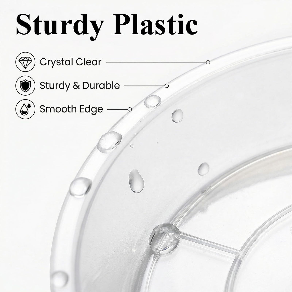 Tulpeed 50 Pack Clear Plant Saucer 5 Inches Plant Trays for Pots Plastic Round Drip Trays Flower Pot Saucers Black Planter Water Tray Plant Drainage Tray
