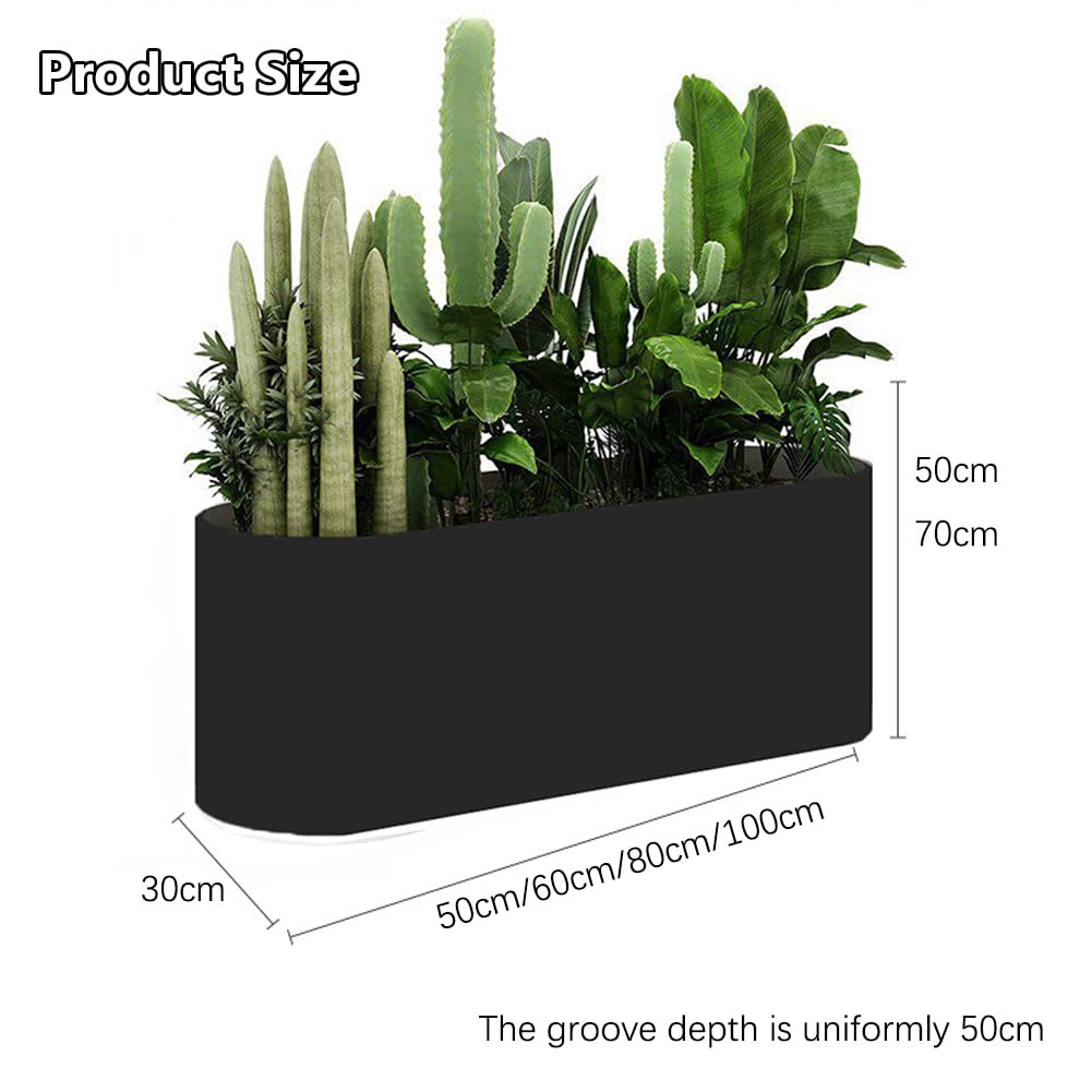 Sions Freestanding Planter Garden Beds, Outdoor Galvanized Planter Raised Garden Boxes, Raised Vegetable Gardens and Balcony Plant Tray Planting Beds,Black 60cm*30cm*70cm