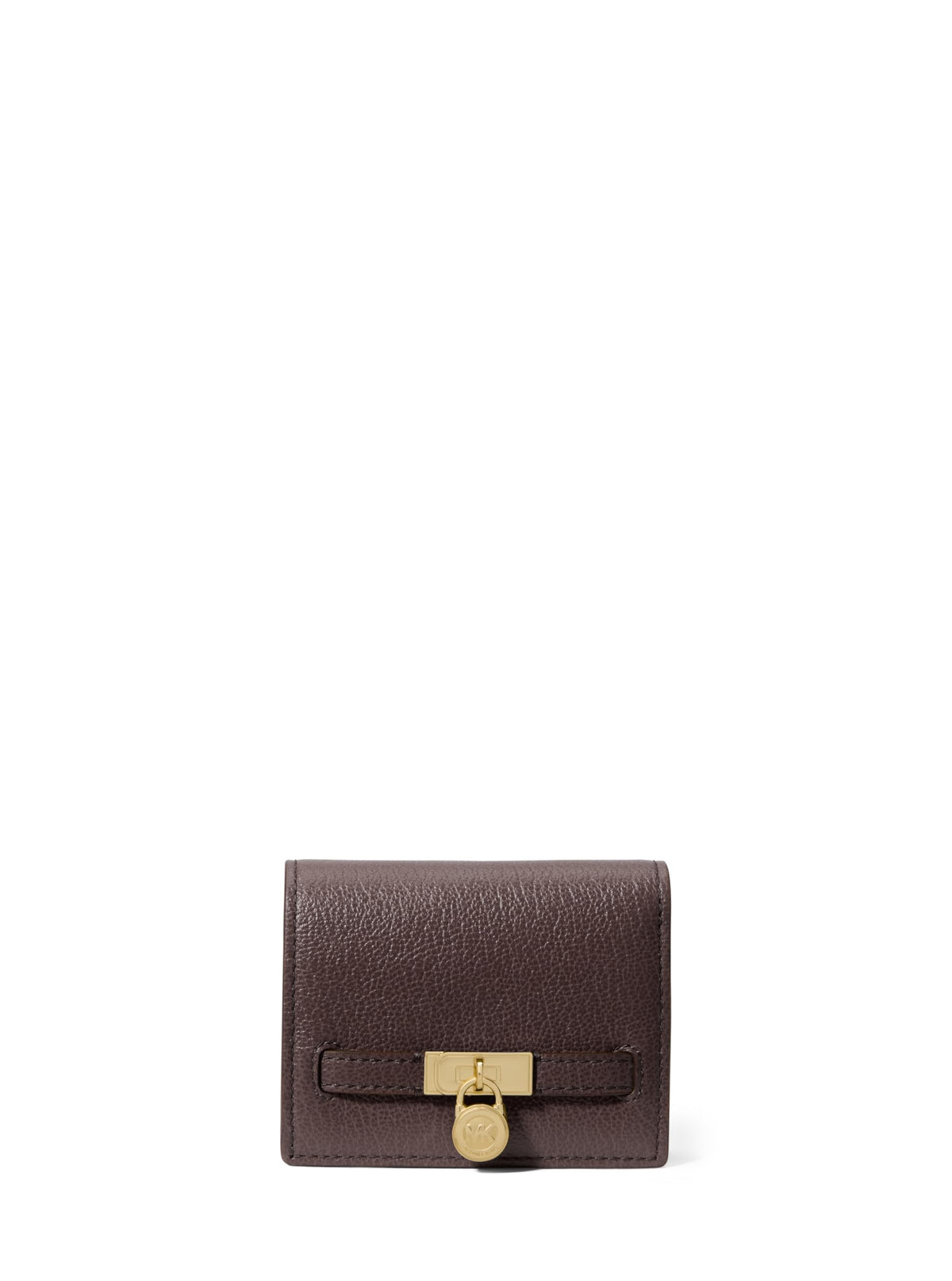 Michael Kors Hamilton Small Compact Wallet, Gold-Tone Hardware/Urbino Leather/Chocolate