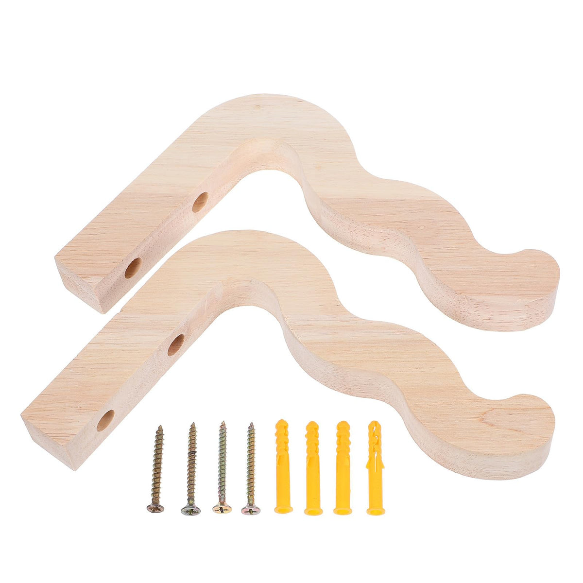 Toddmomy 2pcs Wooden Flower Pot Hanging Wall Hooks for Indoor Outdoor Plant Hangers, Wall-Mounted Plant Brackets for Lanterns Wind Chimes Balcony Garden Decor