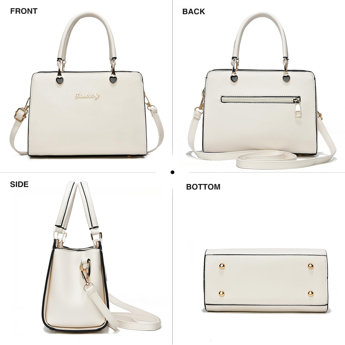 Xiaoyu Fashion Purses and Handbags for Women Elegant Crossbody bag Ladies Top Handle Satchel Shoulder Bags 2-Piece Set Small Totes (White2)
