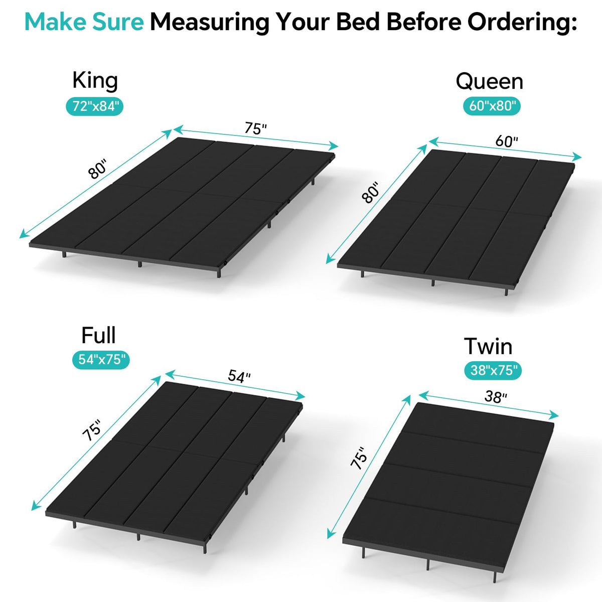 UINTAI Bunkie Board Queen Size (60"x80"), Anti-Sag Support Board for Slatted Bed Frame, Light and Thin, Moisture Resistant