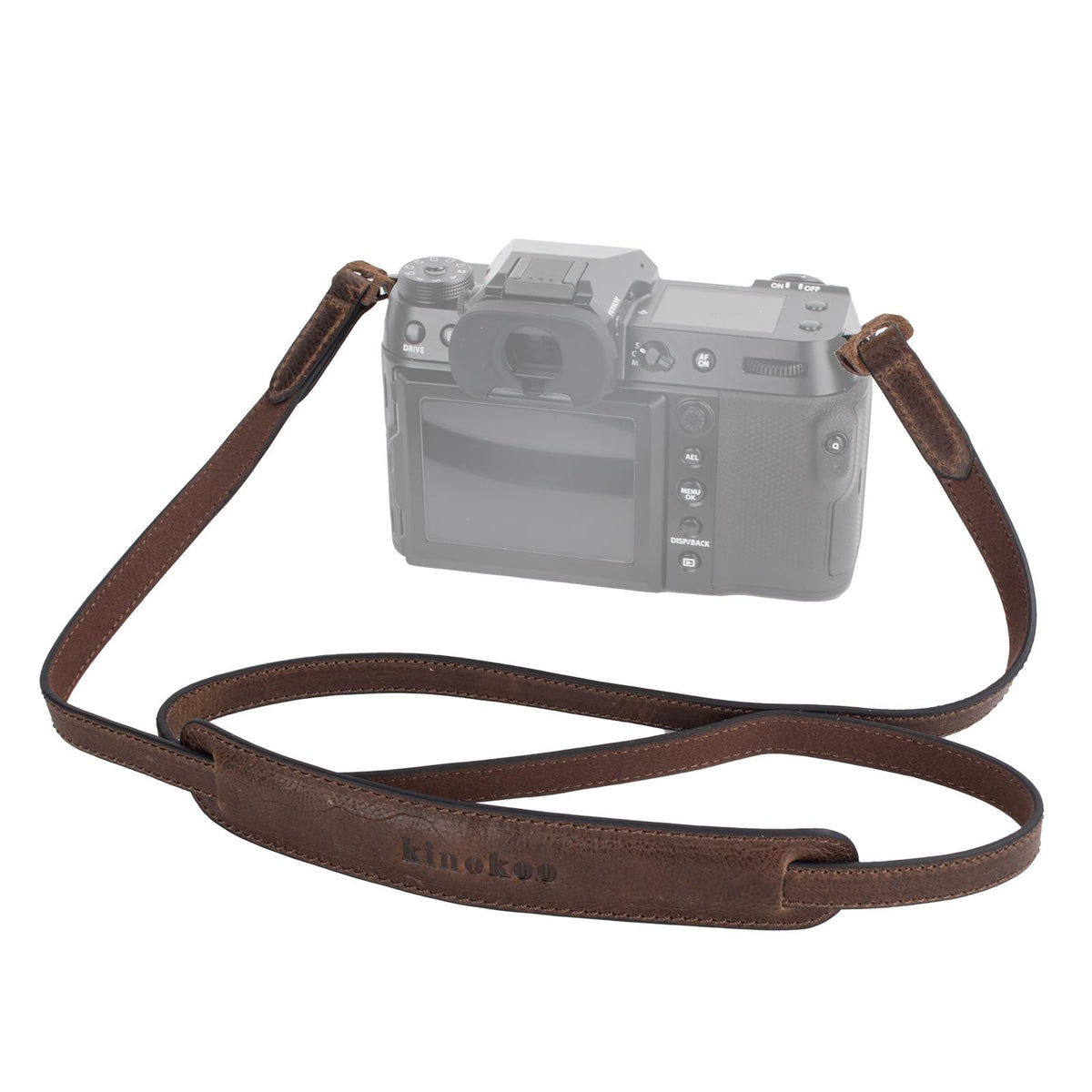 MUZIRI KIINOKOO Genuine Leather Camera Neck Shoulder Strap - Vintage Leather Shoulder Strap for Most of Digital Cameras - Retro Brown