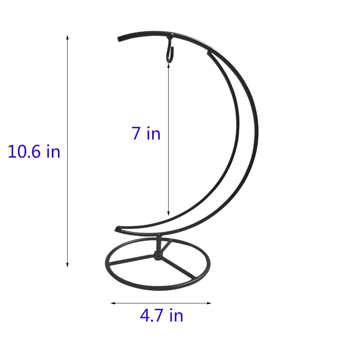 WOCTDTHW Ornament Display Stand Holder Iron Hanger for Chrismas Hanging Glass Globes (Moon Shape 2 Pcs)