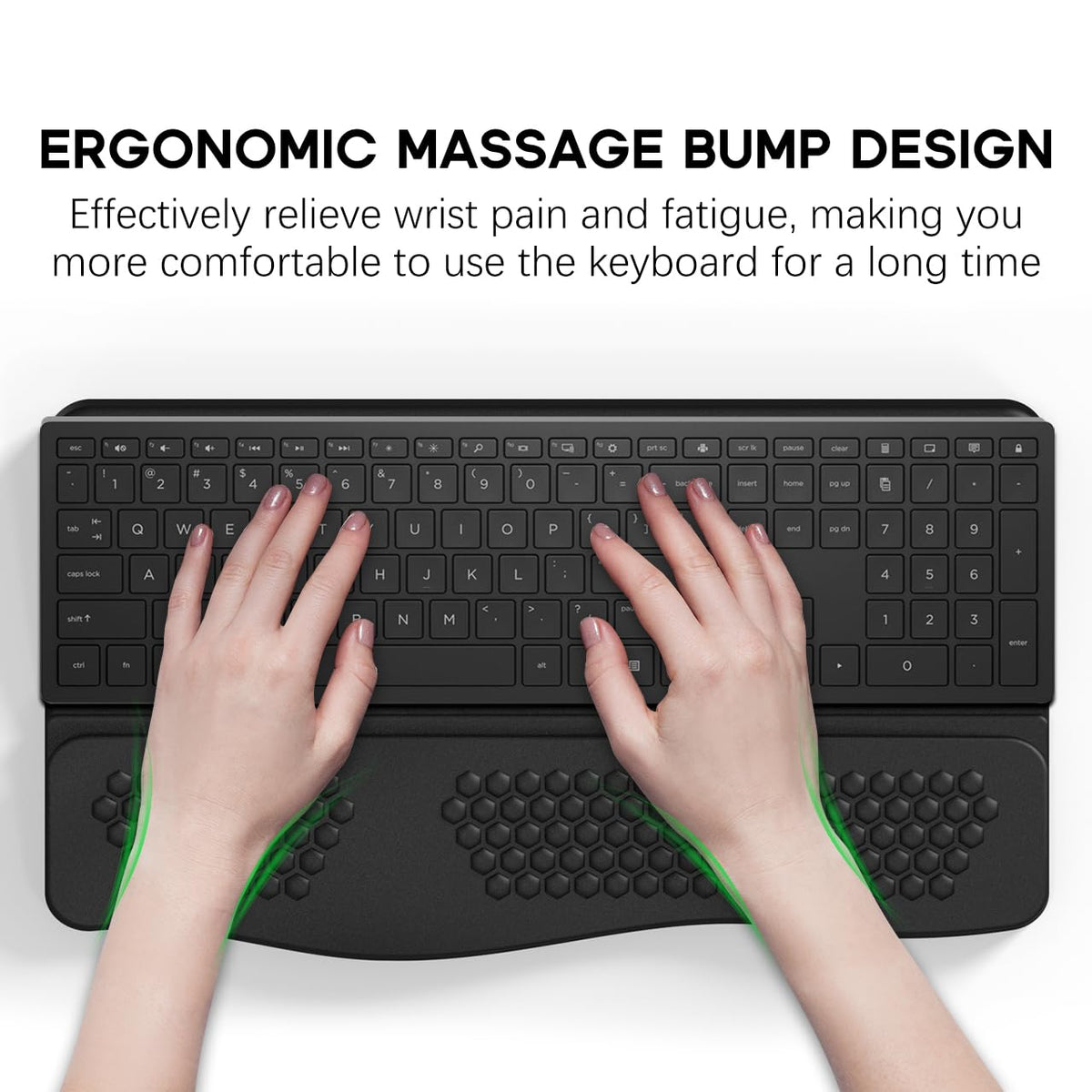 JIKIOU Keyboard Stand with Wrist Rest, Computer Keyboard Stand Pad with Non-Slip Base, Comfy Ergonomic Keyboard Riser Holder for Gaming Office Home 17.13x9.5 in Black