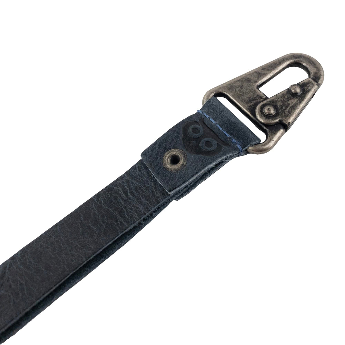 Hide & Drink, Lanyard Keychain for Men and Women, Neck Strap with Hook, ID Holder, Clip to Attach to House, Apartment, Car Keys, Full Grain Leather, Handmade, Slate Blue