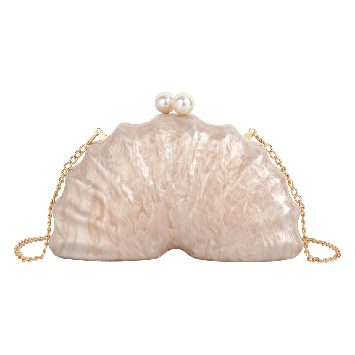 Women Seashell Evening Bag Purse Mermaid Chain Strap Clutch Handbag Shoulder Bag