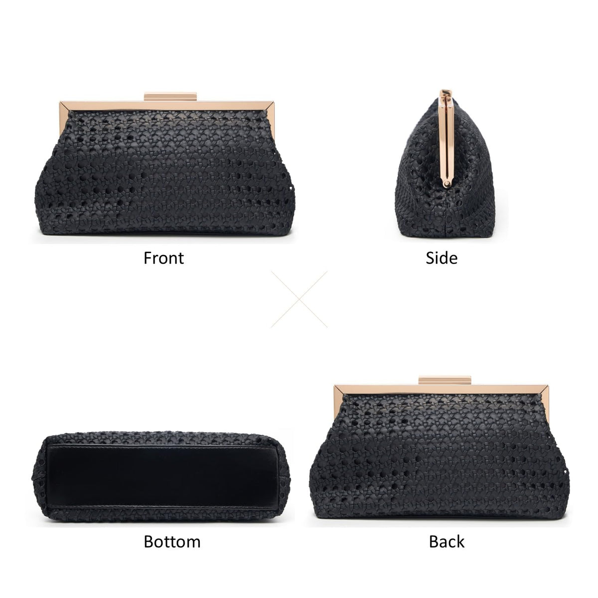 DETARA Woven Evening Bag Clutch Purses for Women Fashion PU Leather Crossbody Purse for Wedding Party and Prom (Black 2026)