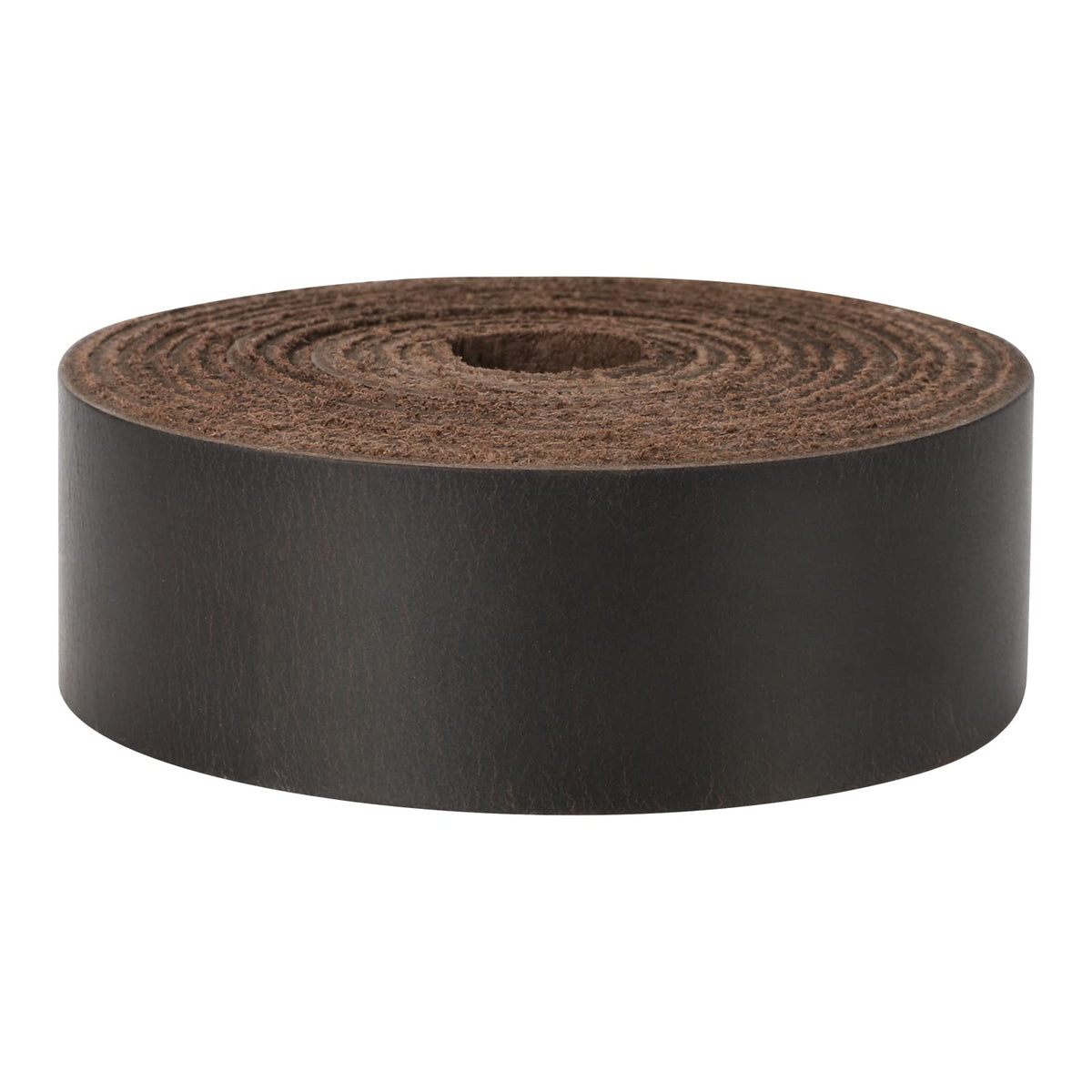 Ringsun 1 Inch Wide Flat Leather Straps for Crafts, Full Grain Leather Strips Cord String for Crafts, Tooling (2mm Thick 72.5 Inches Long Black Coffee)