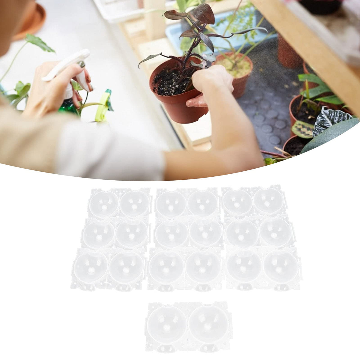 10PCS Air Layering Pods, Reusable High Pressure Plant Propagation Tray Rapid Plant Rooting Grow Box Grafting Device for 3-9mm Tree Plant Branches Asexual Reproduction