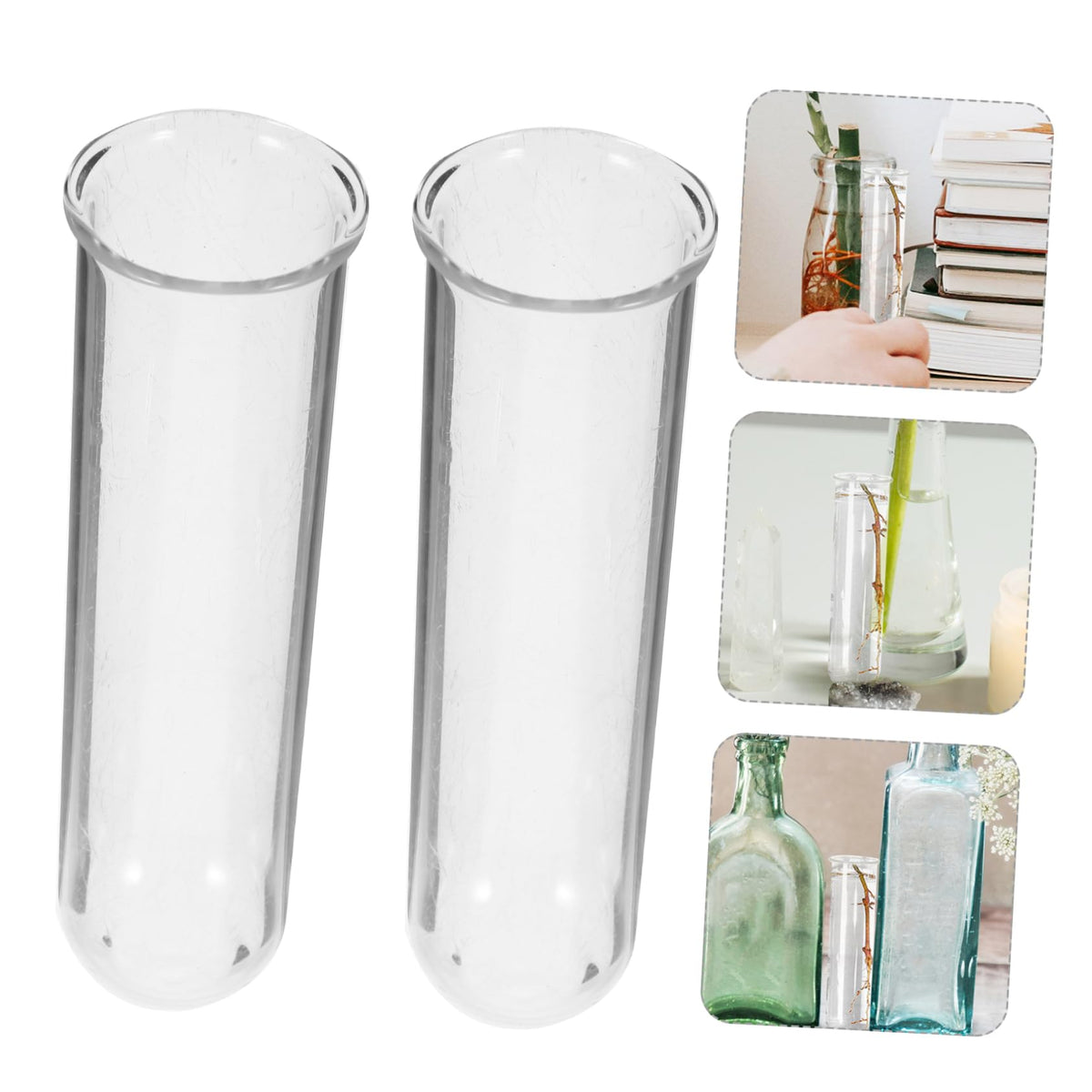 HOLIDYOYO 4pcs Hydroponic Glass Test Tube Planter Elegant Terrarium Flower Vase for Decor Container for Plant Propagation and Display